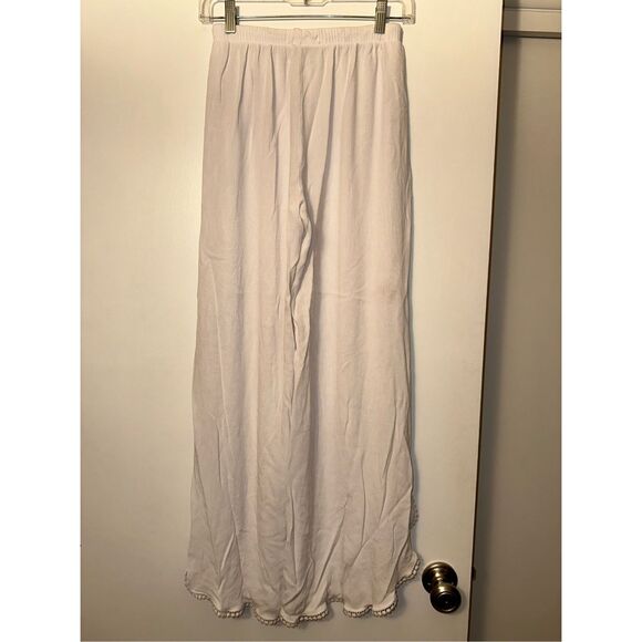 Chelsea28 XXS Ana Smocked Split Leg Womens Boho Long Pants White EUC - Picture 5 of 11